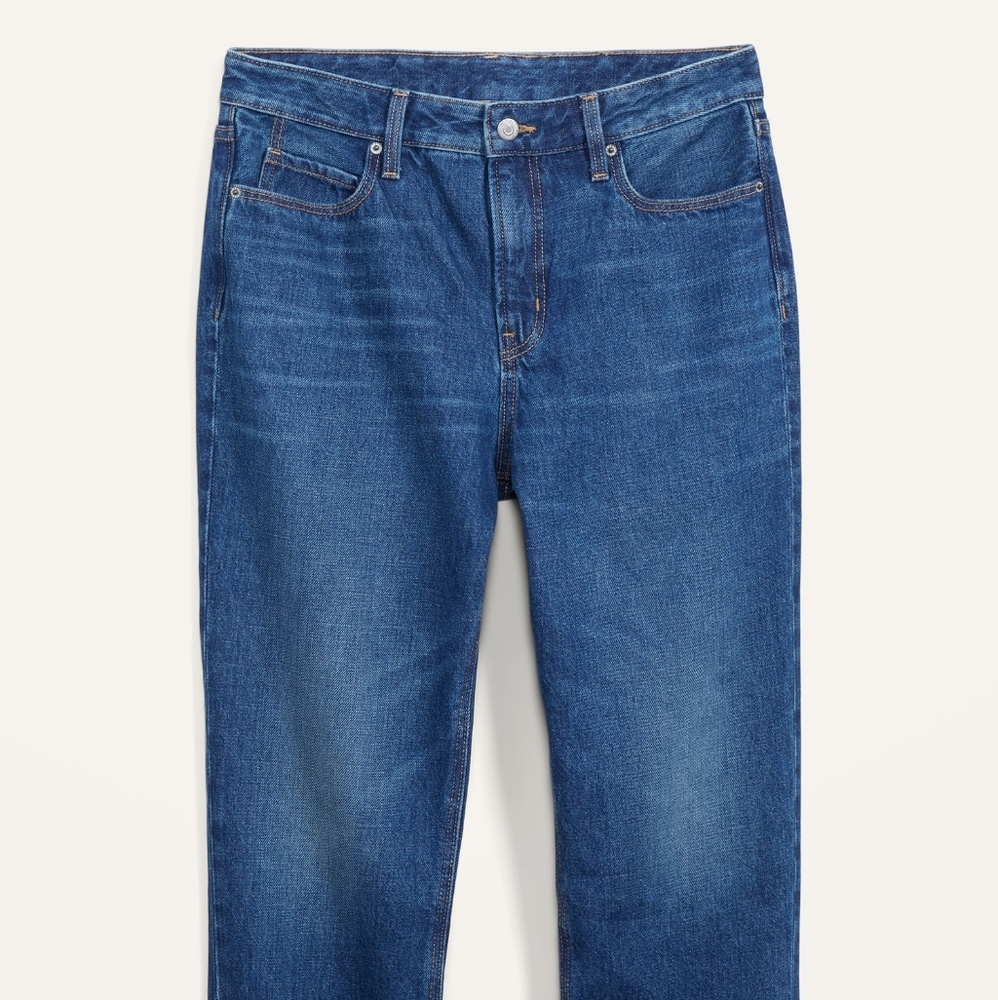 Old Navy, High-Waisted Slouchy Straight Cropped Jeans, Size 2